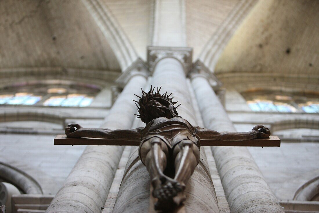 St Stephen's Cathedral. Crucifix . Sens. France. (Sens, Yonne, France)