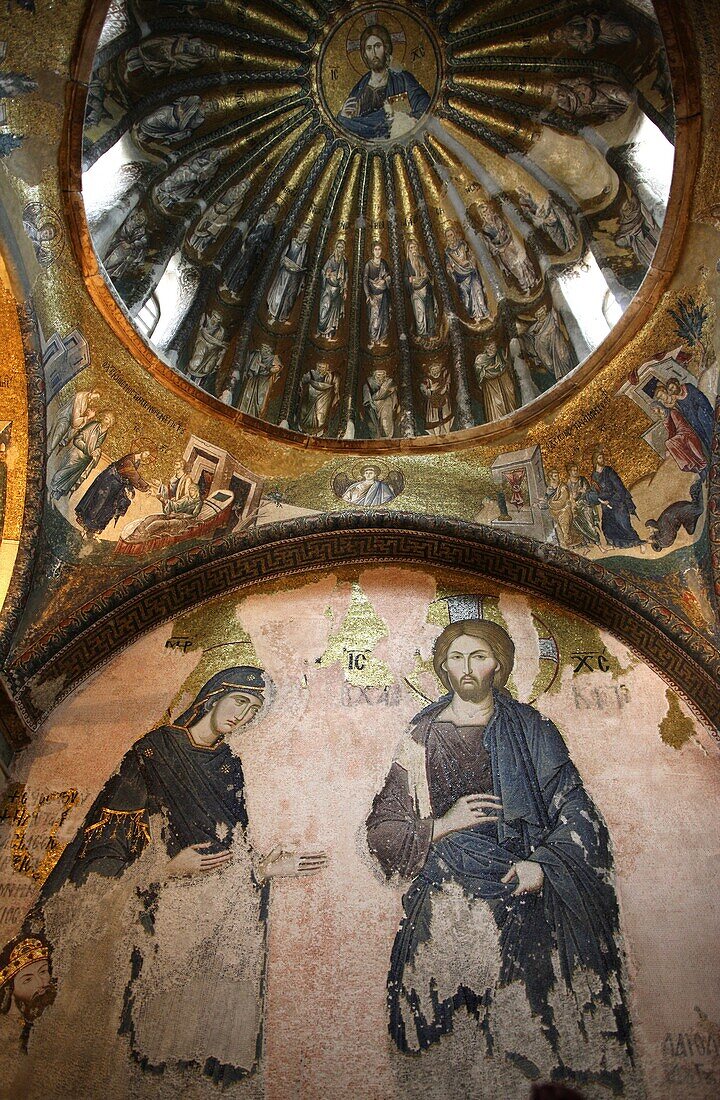 Chora church museum : the Khalke Jesus mosaic . Istanbul. Turkey. (Istanbul, Marmara, Turquie)