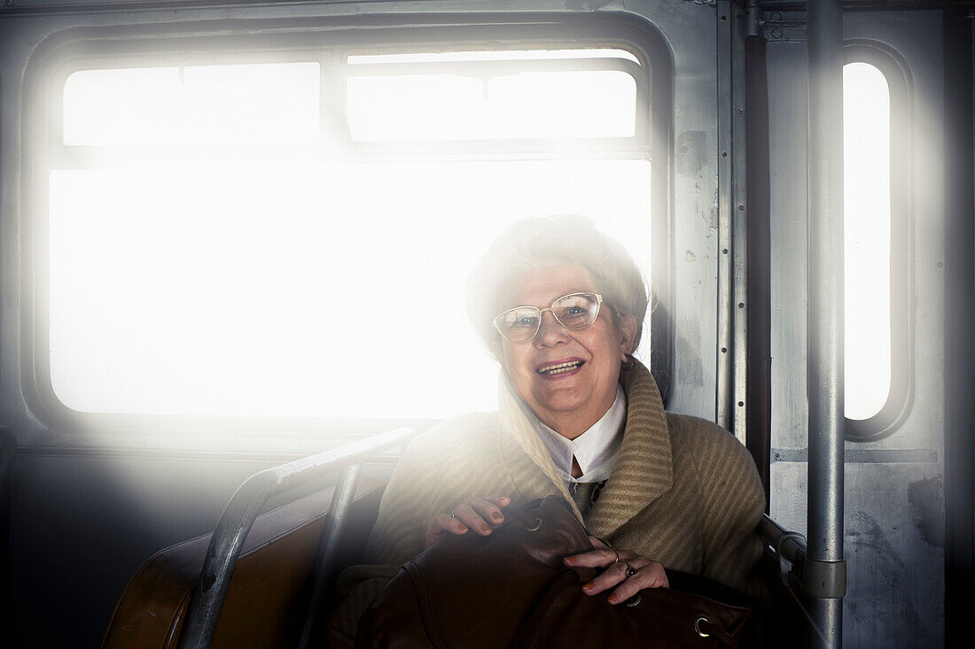 Old woman smiling