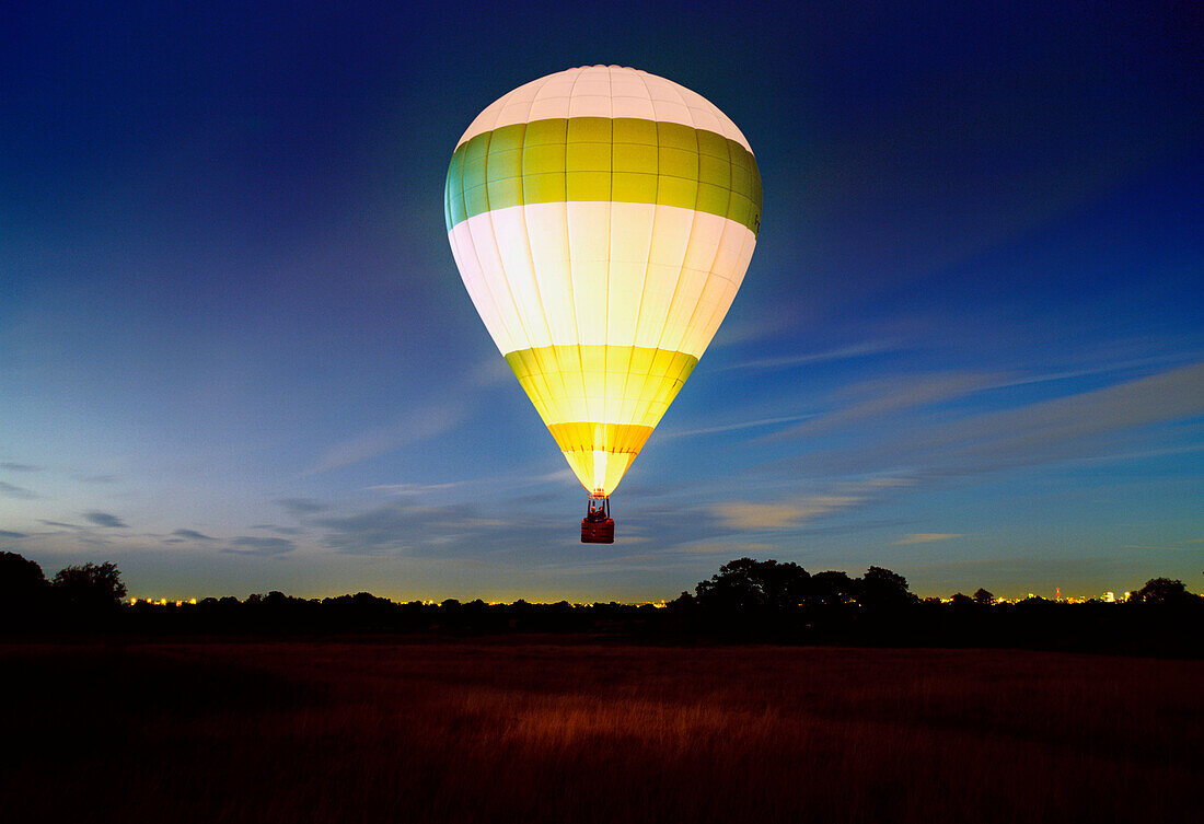 Hot air balloon at night. Hot air balloon at night
