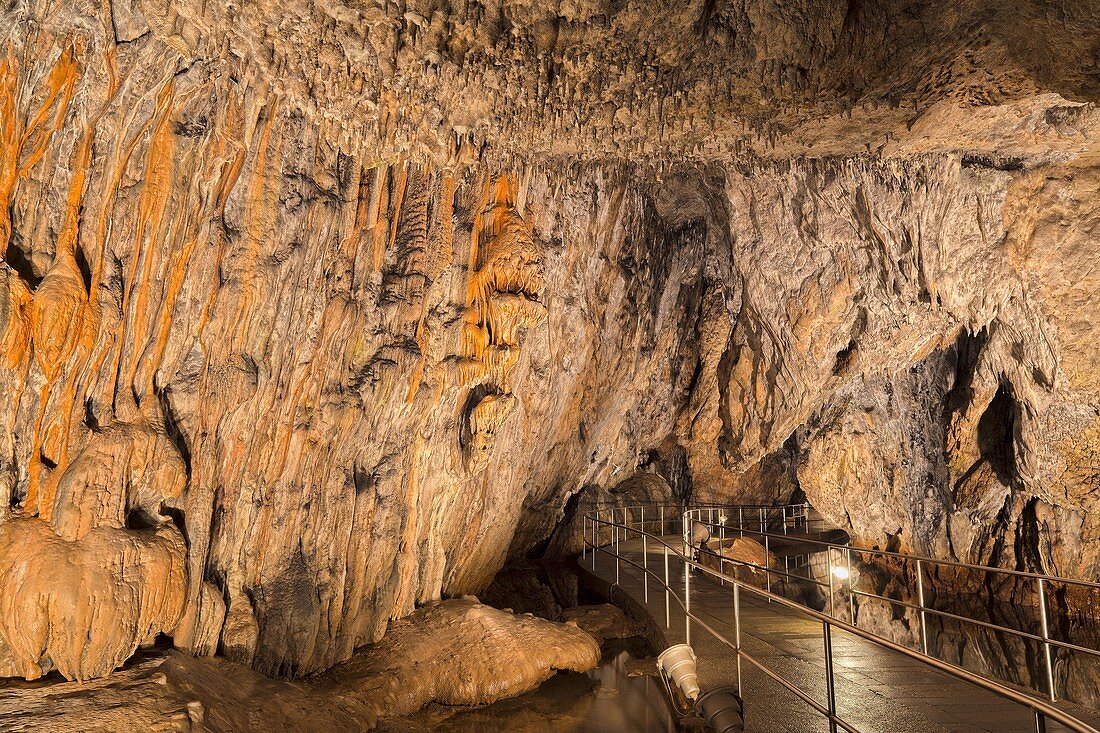 The Baradla Show Cave in the Aggtelek National Park, Hungary, the cave river called Styx  The Baradla Cave in Aggtelek National Park is part of the UNESCO world heritage site of the caves of the Aggtelek and slovak karst  The cave is one of the major attr