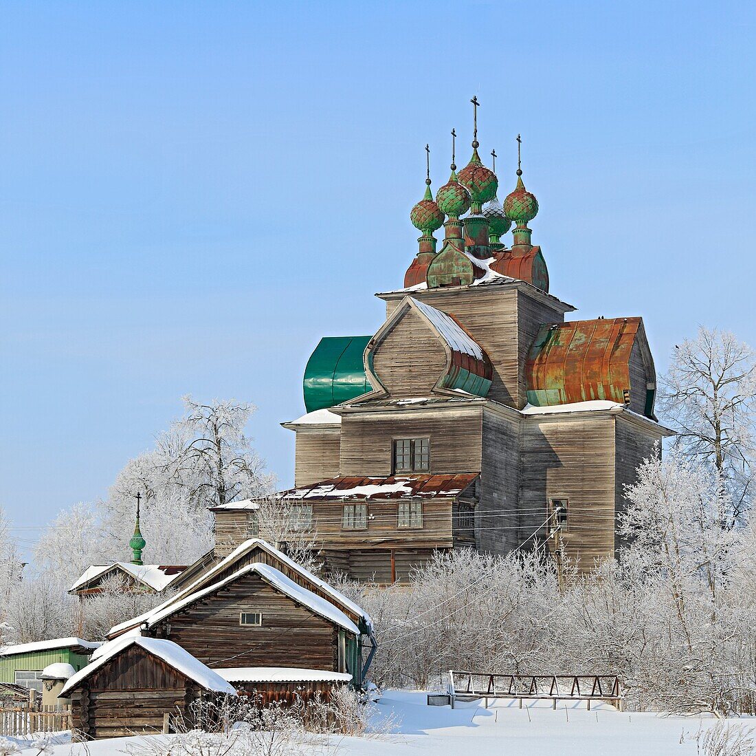 Wooden Dormition church 1694, Nelazskoe, Vologda region, Russia