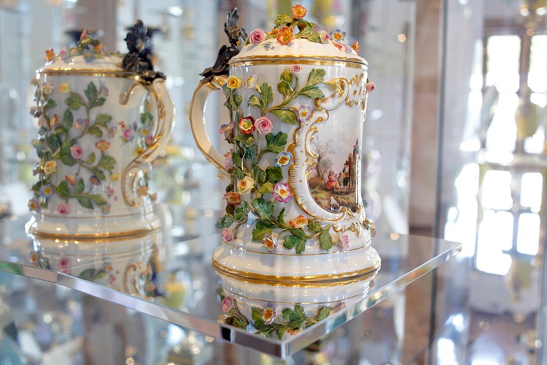 Meissen porcelain in museum, Meissen, Saxony, Germany