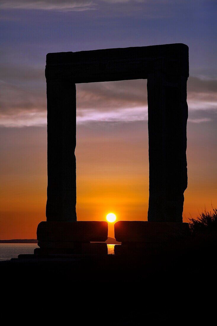 Temple of Apollo just before sunset on the island of Naxos in Greece