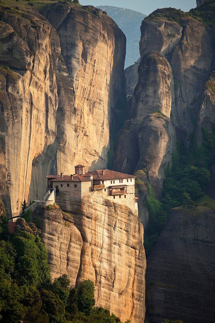 Rousánou Monastery, part of the Metéora complex of Eastern Orthodox monasteries, UNESCO World Heritage in the Plain of Thessaly, Greece