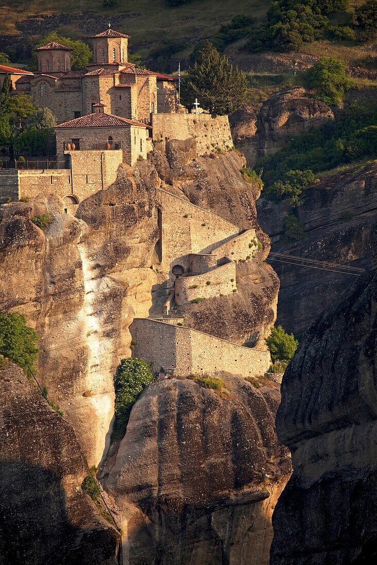 The Holy Monastery of Varlaam: The Metéora complex of Eastern Orthodox monasteries, UNESCO World Heritage in the Plain of Thessaly, Greece