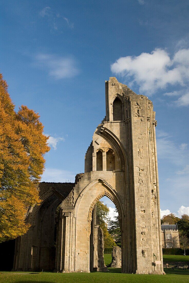Ruins of the Glastonbury Abbey, Glastonbury, England, UK