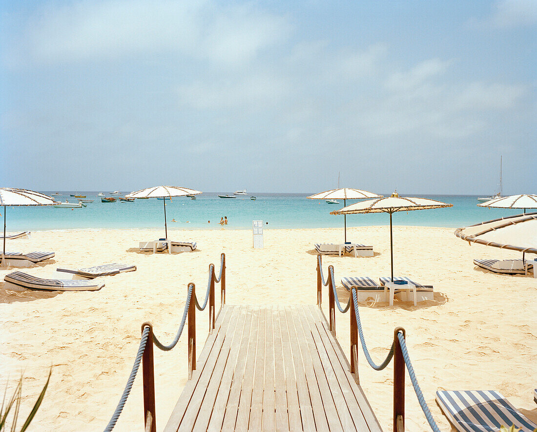 Beach Club of the Morabeza Hotel, Santa Maria, Sal, Ilhas de Barlavento, Republic of Cape Verde, Africa