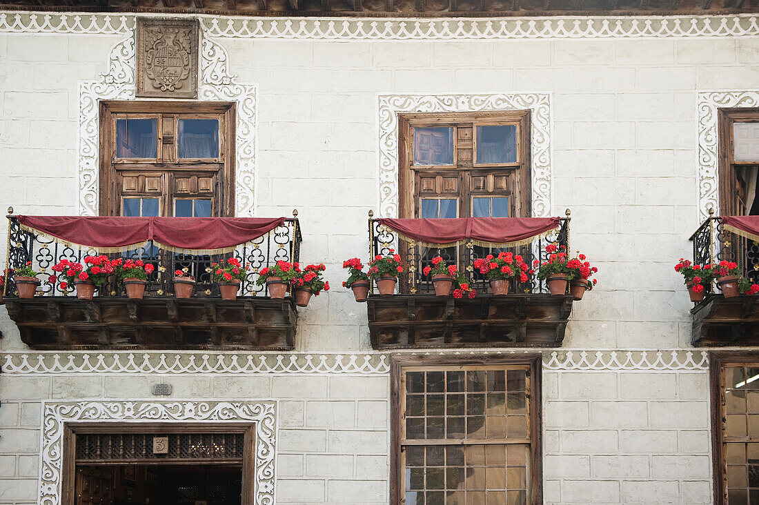 Haus mit Balkon, Casas de los Balcones, La Orotava, Teneriffa, Kanarische Inseln, Spanien, Europa