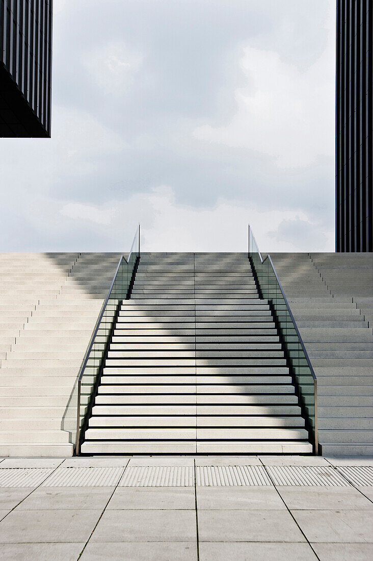 Staircase at the Media Harbour, Duesseldorf, North Rhine-Westphalia, Germany, Europe