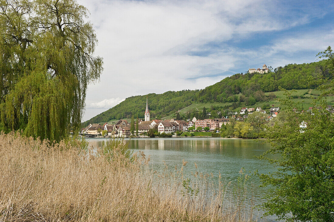 Blick auf das Städtchen Stein am Rhein, Bodensee, Kanton Schaffhausen, Schweiz, Europa