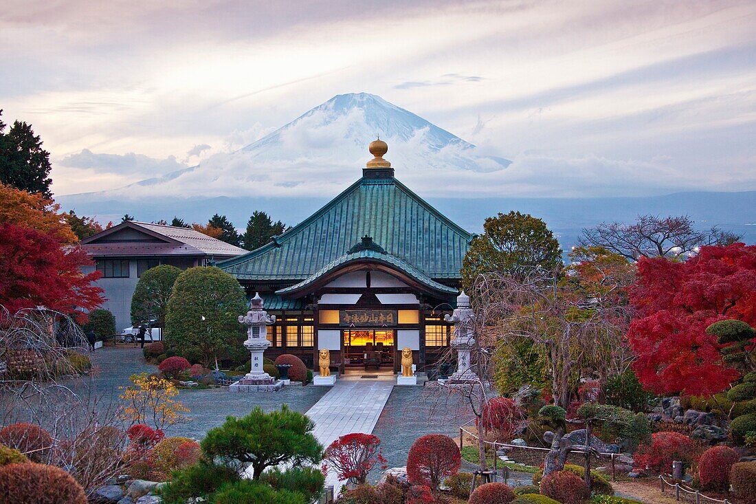 Japan Nov 2010, Gotemba City, Temple and Mount Fuji.