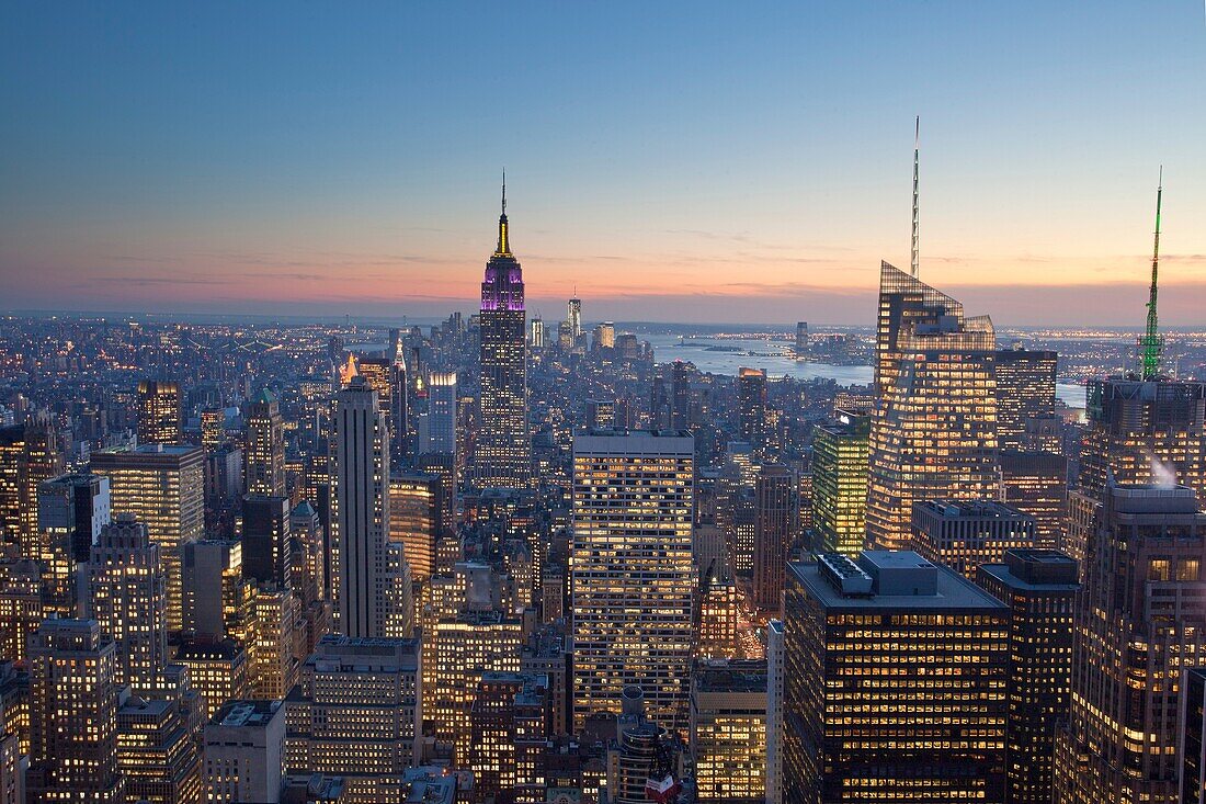 USA, New York City ,Midtown Manhattan from Top of the Rock Terrace