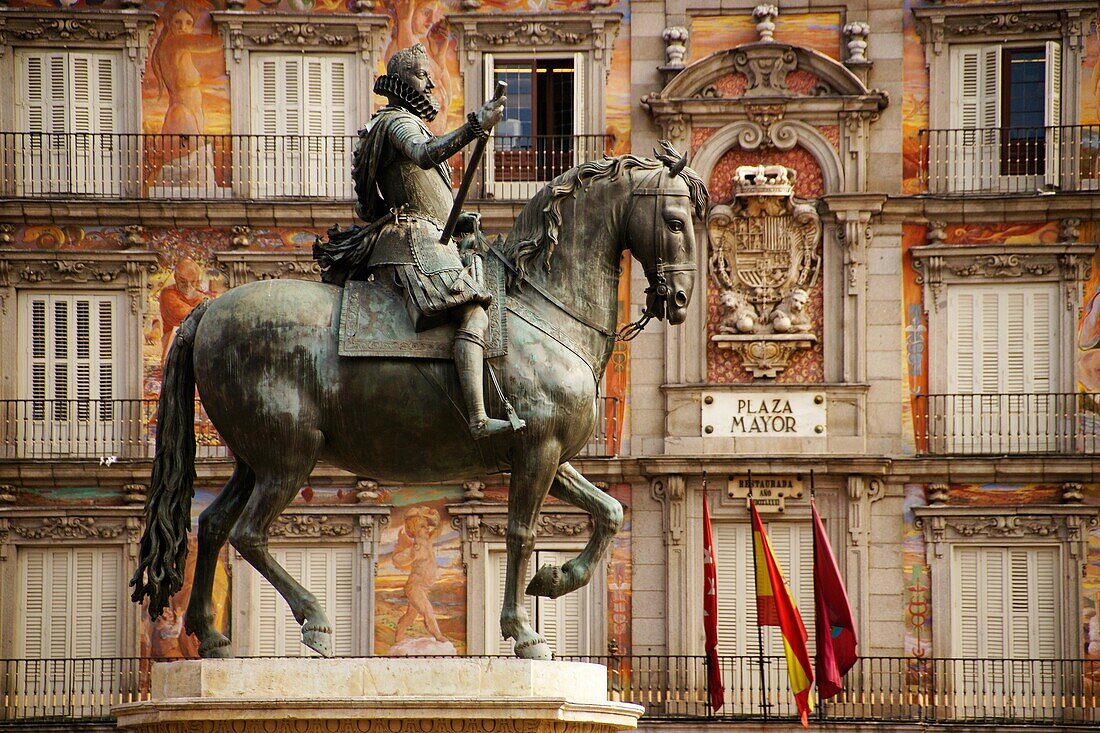 Equestrian statue of Felipe III, Plaza Mayor, Madrid, Spain