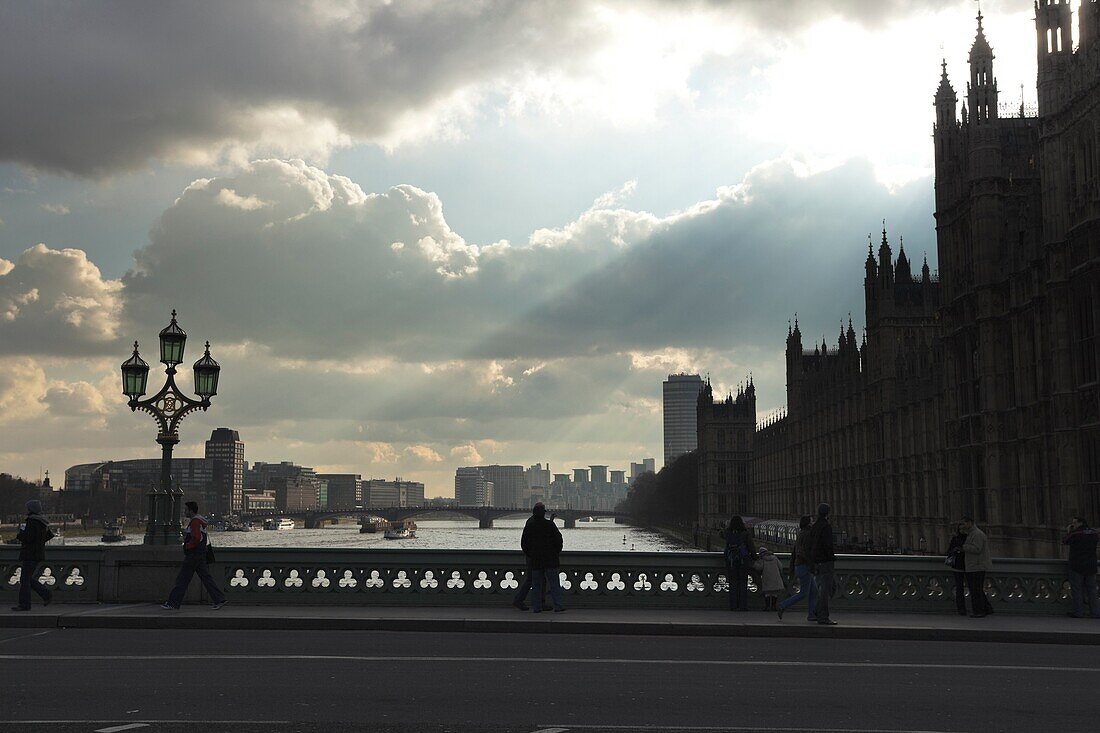 Bridge and Palace of Westminster in London