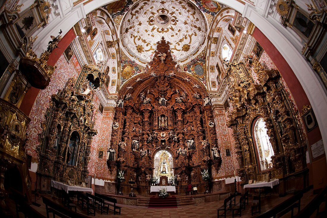 Magnificent Church of the Carmen de Antequera, considered one of the main jewels of Andalusian Baroque  His work began in the late XVI century recently restored, Antequera, Andalusia, Spain