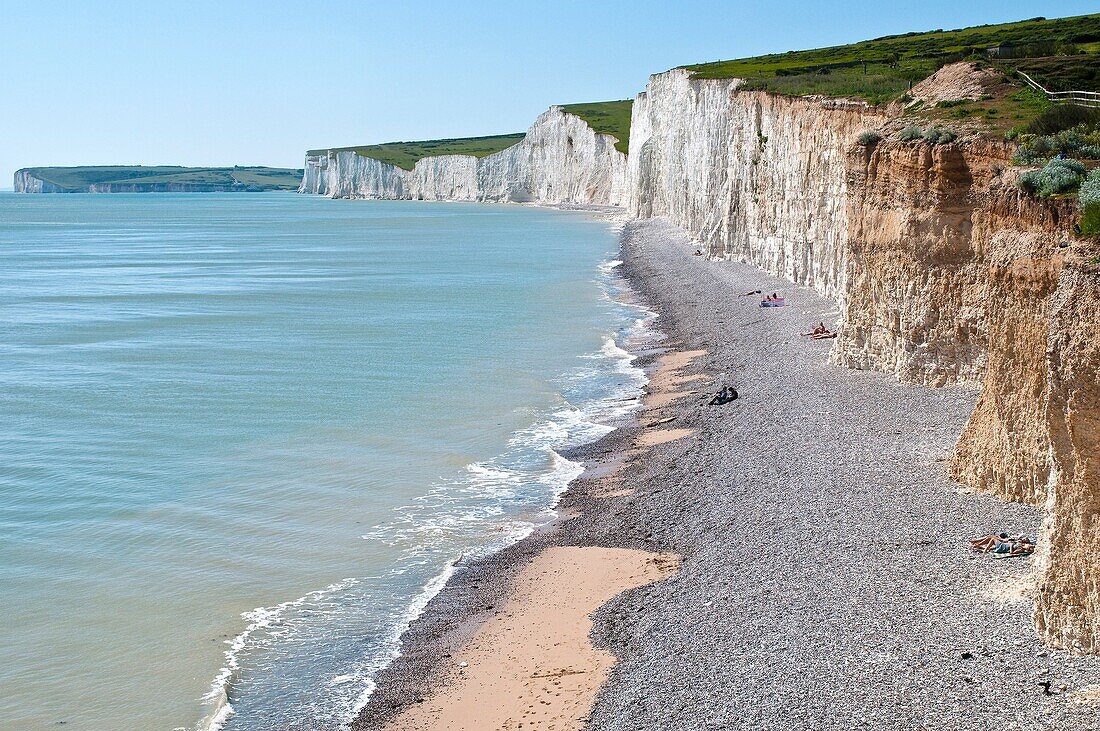 Beach at Birling Gap on the Seven Sisters South Dawns Way, Sussex, England, UK