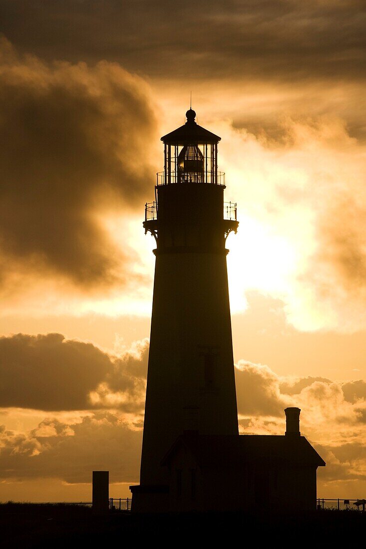Sunset at Yaquina Head Lighthouse - Yaquina Head Outstanding Natural Area - Newport, Oregon