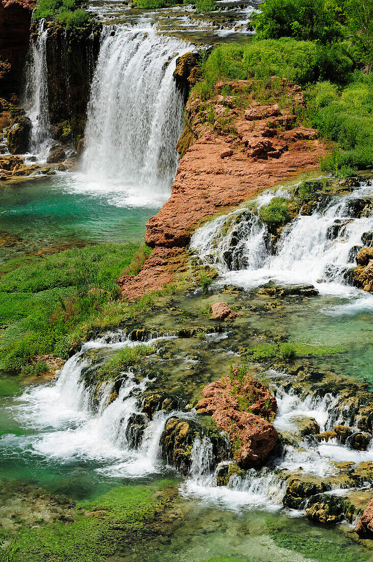 Waterfall Navajo Fall, Havasu, Supai, Grand Canyon, Grand Canyon National Park, UNESCO World Heritage Site Grand Canyon, Arizona, Southwest, USA, America