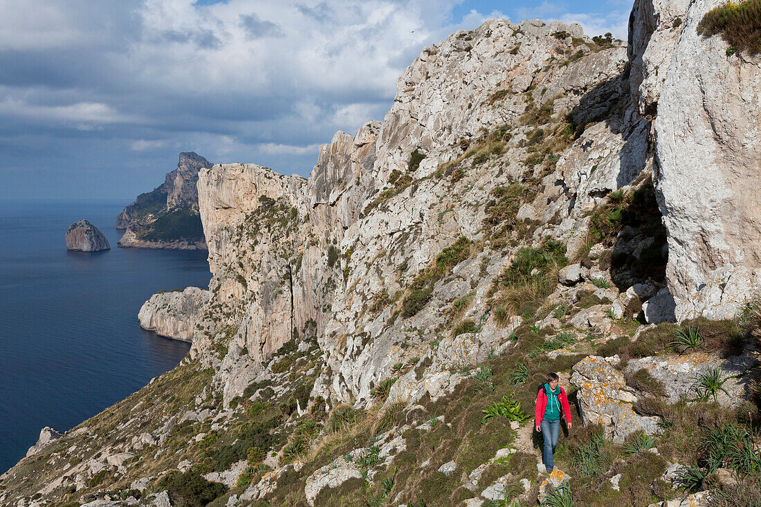 Hiking on Mallorca, Mirador de la Creueta, Cap Formentor, Mediterranean Sea, MR, Cap de Formentor, Serra de Tramuntana, UNESCO World Nature Site, Mallorca, Spain