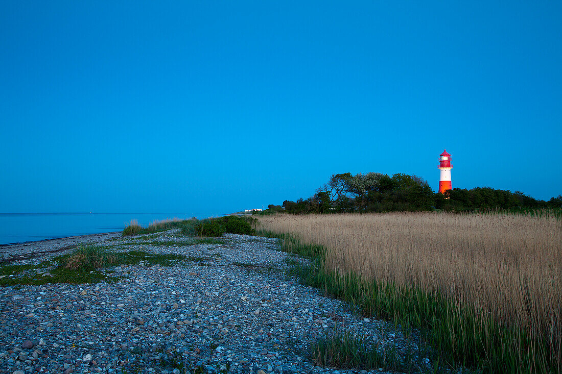 Falshoeft lighthouse in the evening, Pommerby, Baltic Sea, Schleswig-Holstein, Germany, Europe