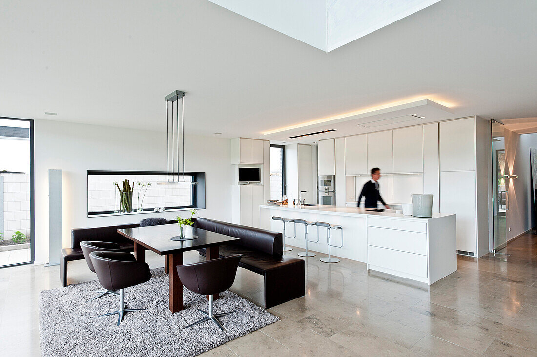 Open kitchen with dining area, Neuenkirchen, North Rhine-Westphalia, Germany