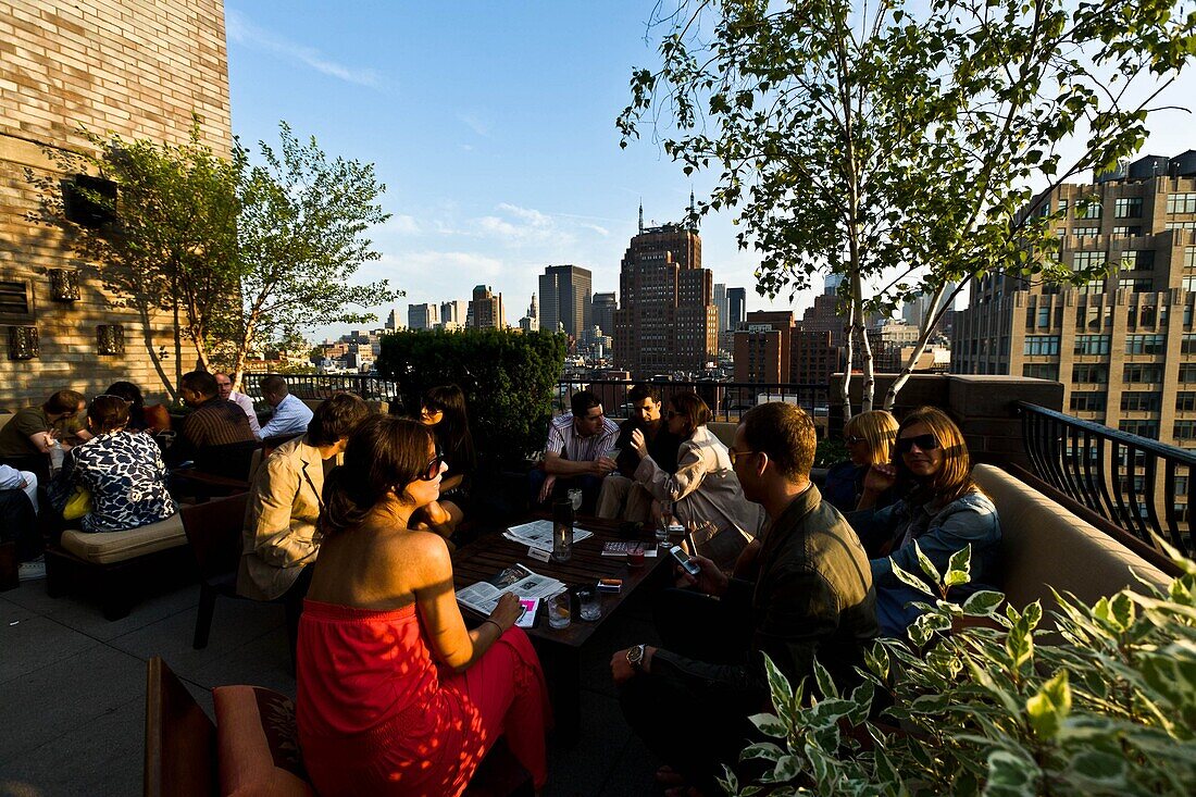 New York - United States, Soho, The bar on the rooftop terrace of the Hotel A60 Thompson