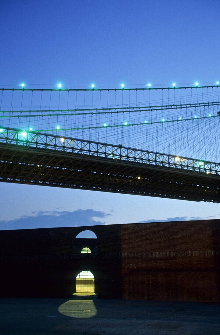 New York - United States, old Tobacco factory in Dumbo, under Brooklyn bridge