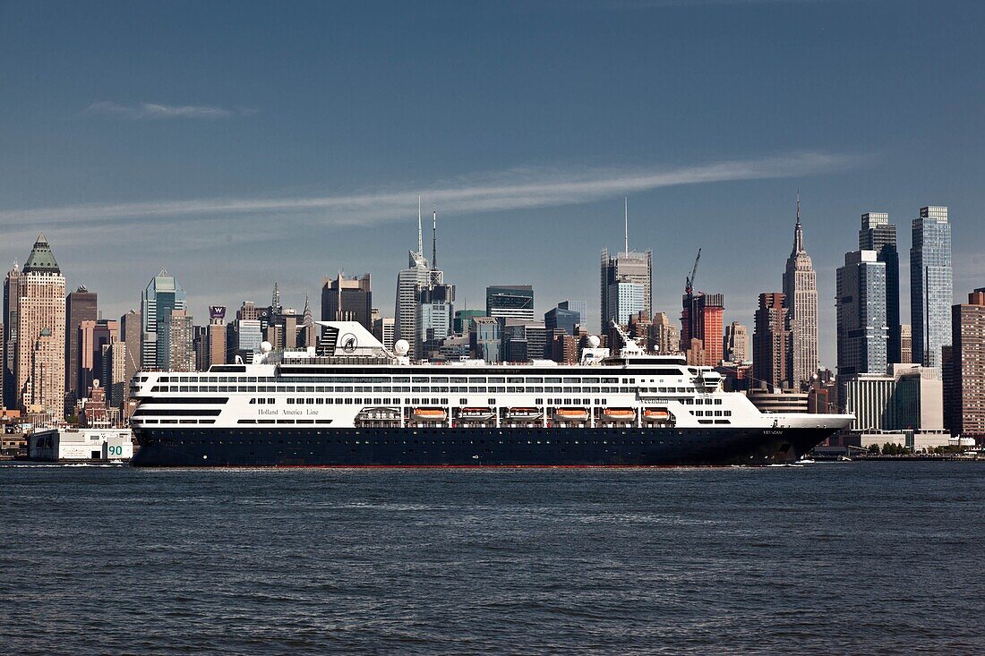 New York - United States, Manhattan skyline Midtown, Times square buildings and Hudson river