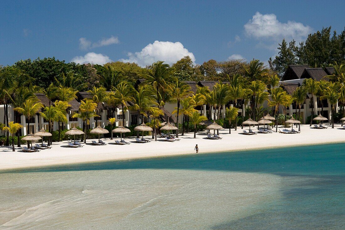 Genral view of the Touessrock  hotel beach, Trou d'eau Douce, Mauritius, Indian Ocean