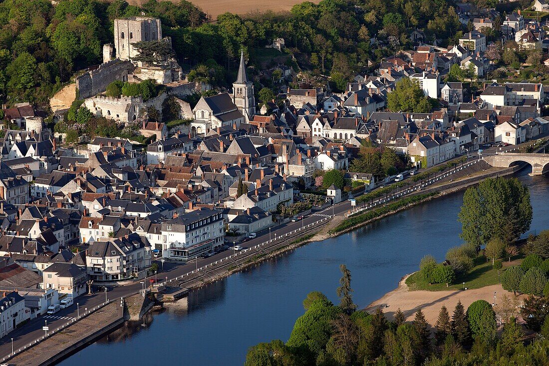 France, Loir et Cher, Montrichard city at the banks of the Cher river