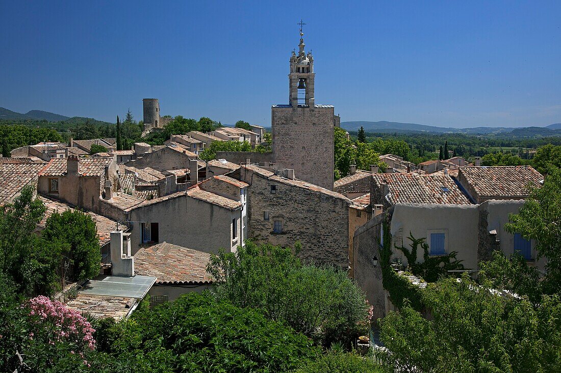 France, Luberon, Cucuron village, bell tower