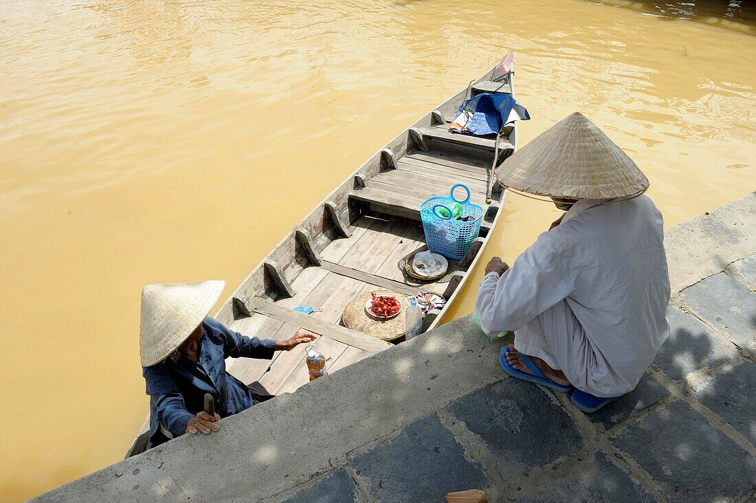 Asia, Southeast Asia, Vietnam, Centre region, Hoi An, Thu Bon river, boat