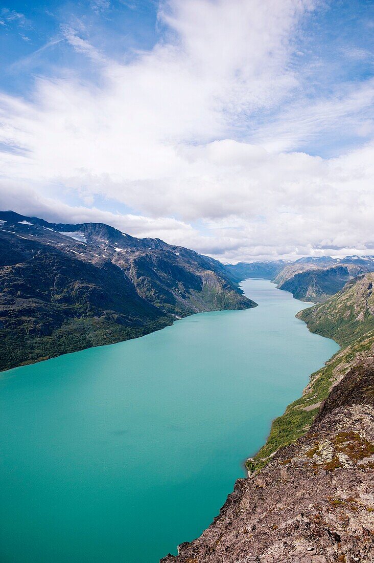 Lake Gjende viewed from Besseggen ridge, Jotunheimen national park, Norway
