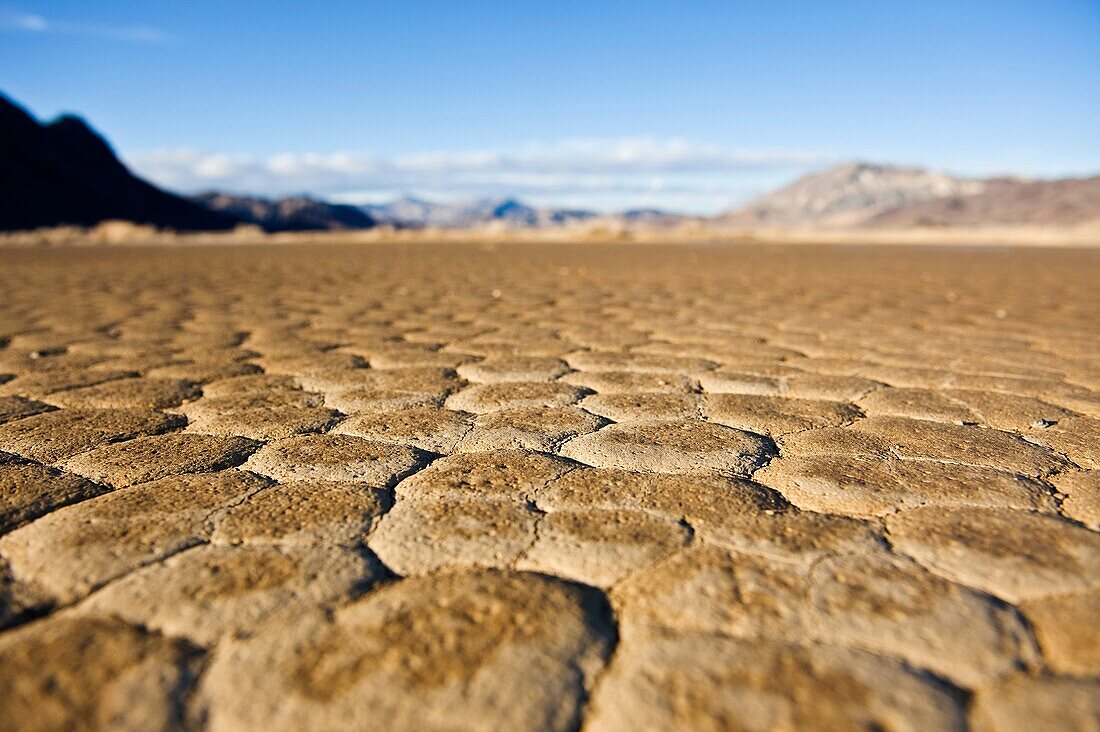 Detail of dry lake bed of the Racetrack playa, Death Valley national park, California