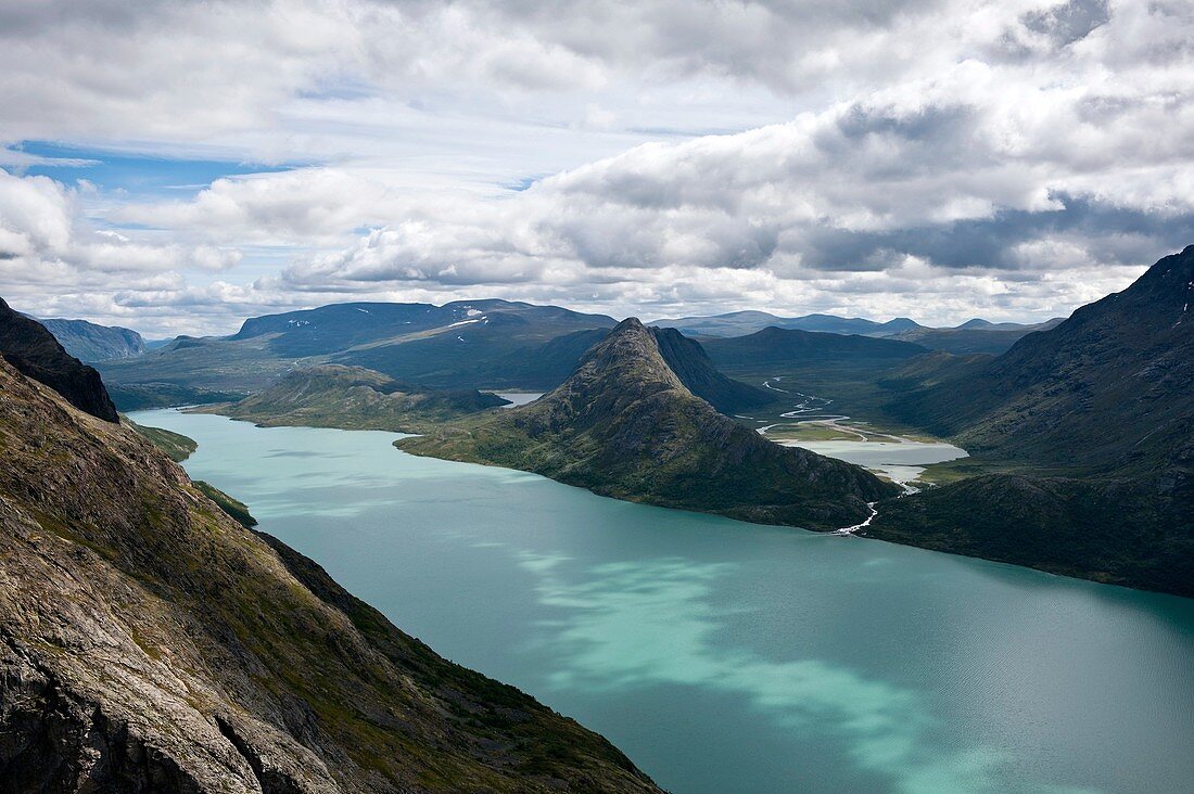 Scenic lake Gjende, Jotunheimen national park, Norway