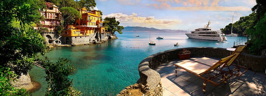 Portofino  fashionable seaside fishing village for the wealthy  Ligurian Coast  Italy