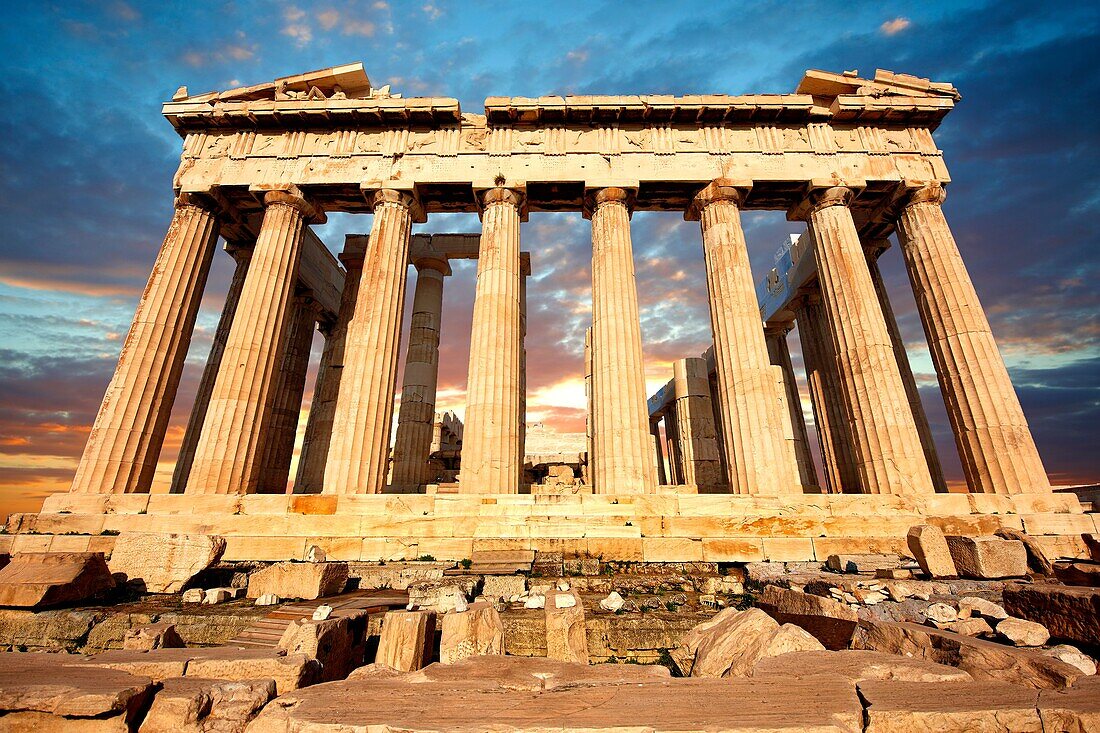 The Parthenon Temple, the Acropolis of Athens in Greece