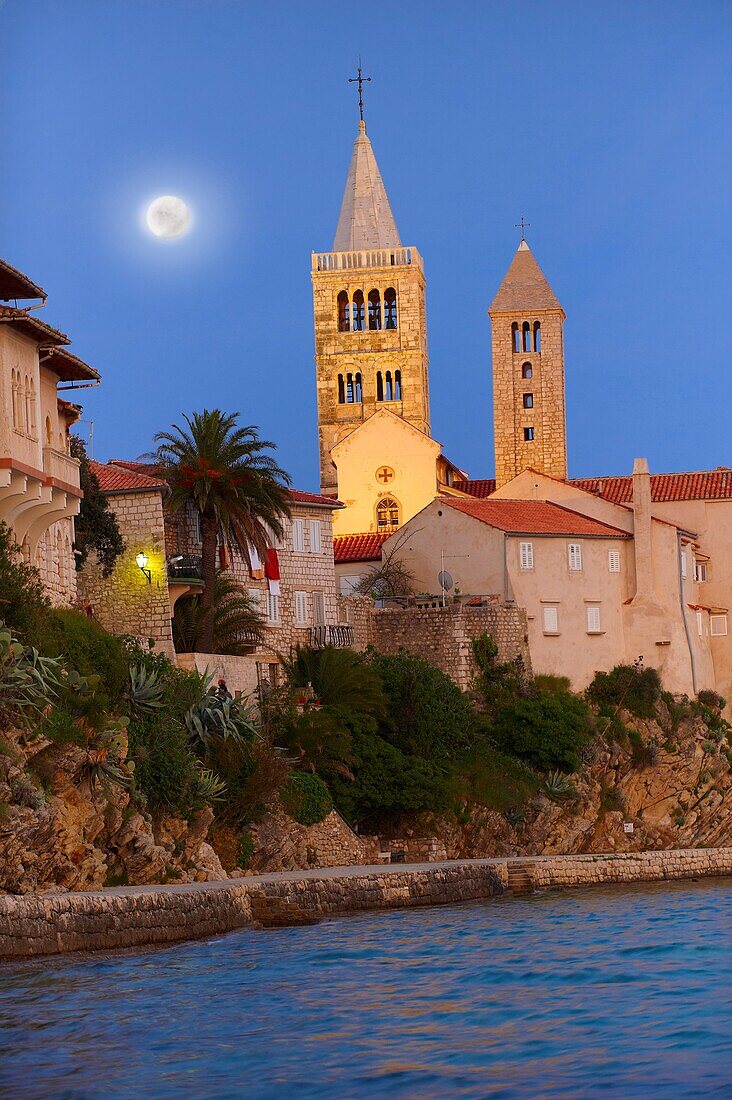 The medieval town and cliffs Rab  Rab Island, Craotia