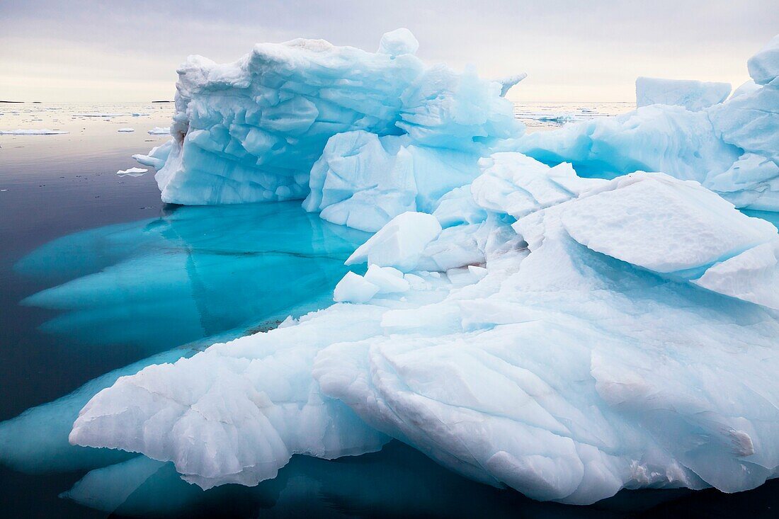 iceberg drifting in Arctic Sea, Spitsbergen, Svalbard