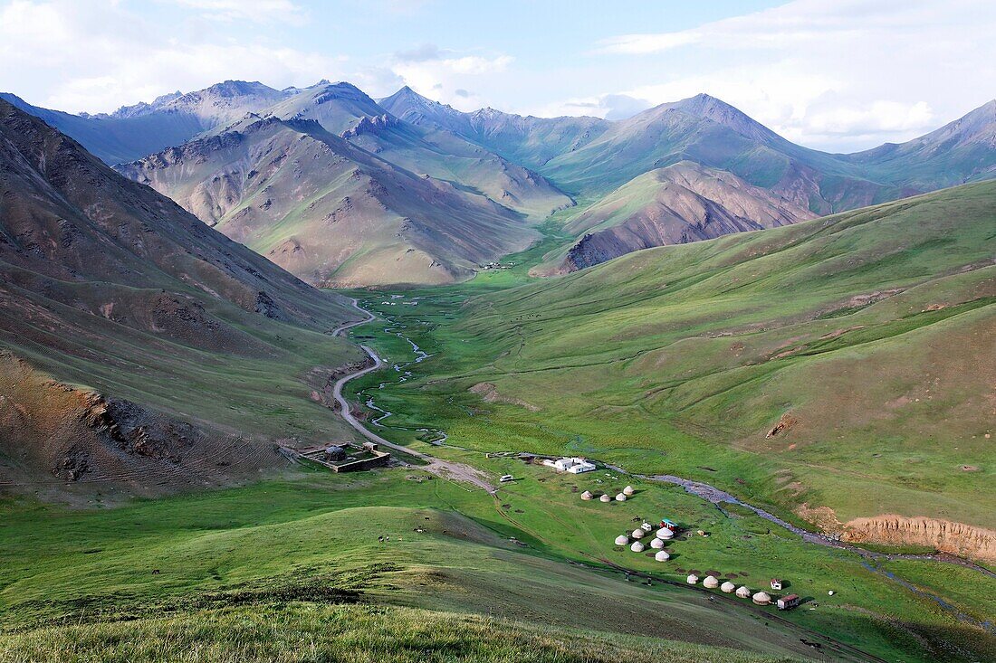 Yurts, Tash Rabat Valley, Kyrgyzstan