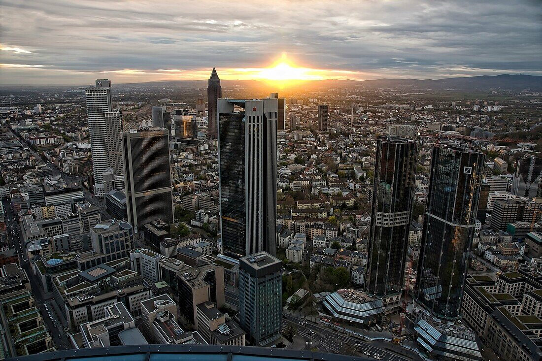 skyline, City of Frankfurt at Main, Hesse, Germany