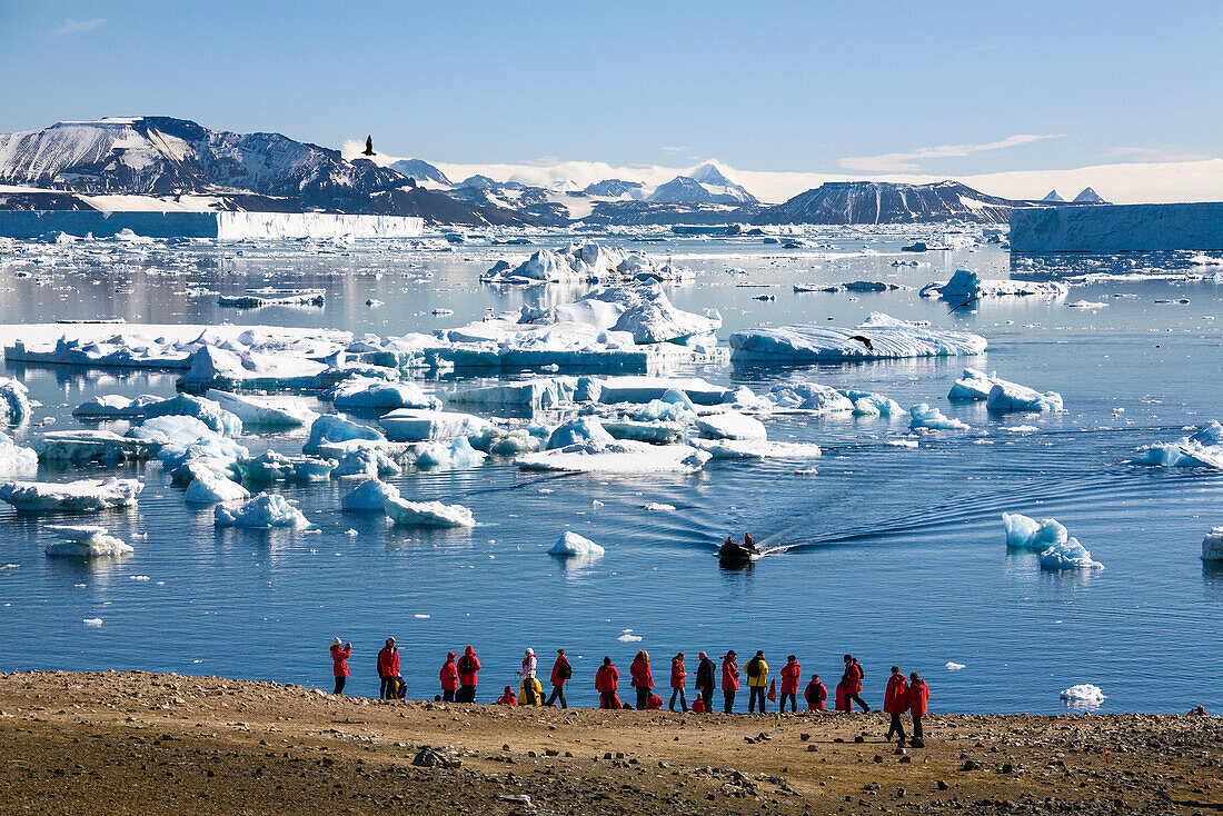 Tourists on Devil Island, Antarctic Sound, Weddell Sea, Southern Ocean, Antarcica