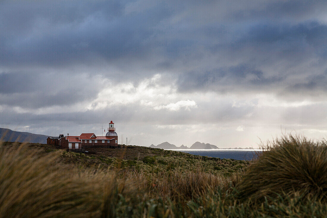 Lighthouse at Cape Horn, Cape Horn National Park, Cape Horn Island, Terra del Fuego, Patagonia, Chile, South America