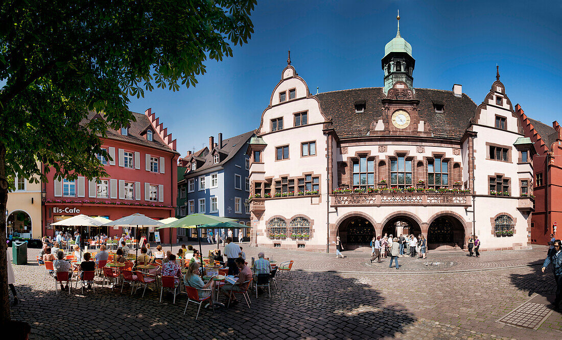 Rathausplatz, Neues Rathaus, Freiburg, Baden-Württemberg, Deutschland, Europa