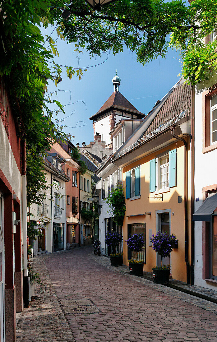 Konviktstrasse, City Gate, Schwabentor, Freiburg, Baden-Württemberg, Germany, Europe