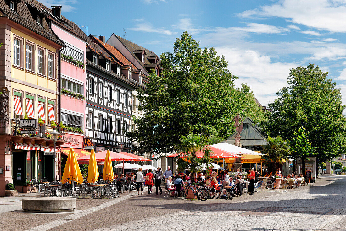 Cafes in the Main Street, Offenburg, Baden-Württemberg, Germany, Europe