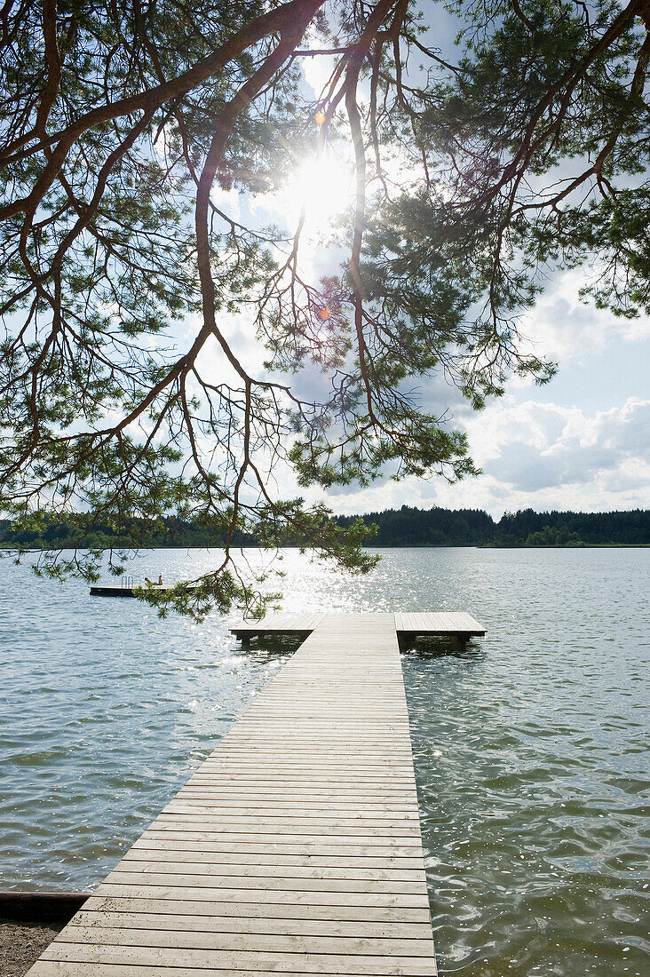 Lake Klostersee at Seeon, Chiemgau, Bavaria, Germany