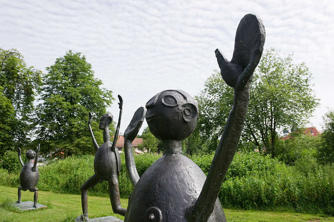 Sculptures by artist Heinrich Kirchner, near Seeon Monastery, Seeon, Chiemgau, Bavaria, Germany