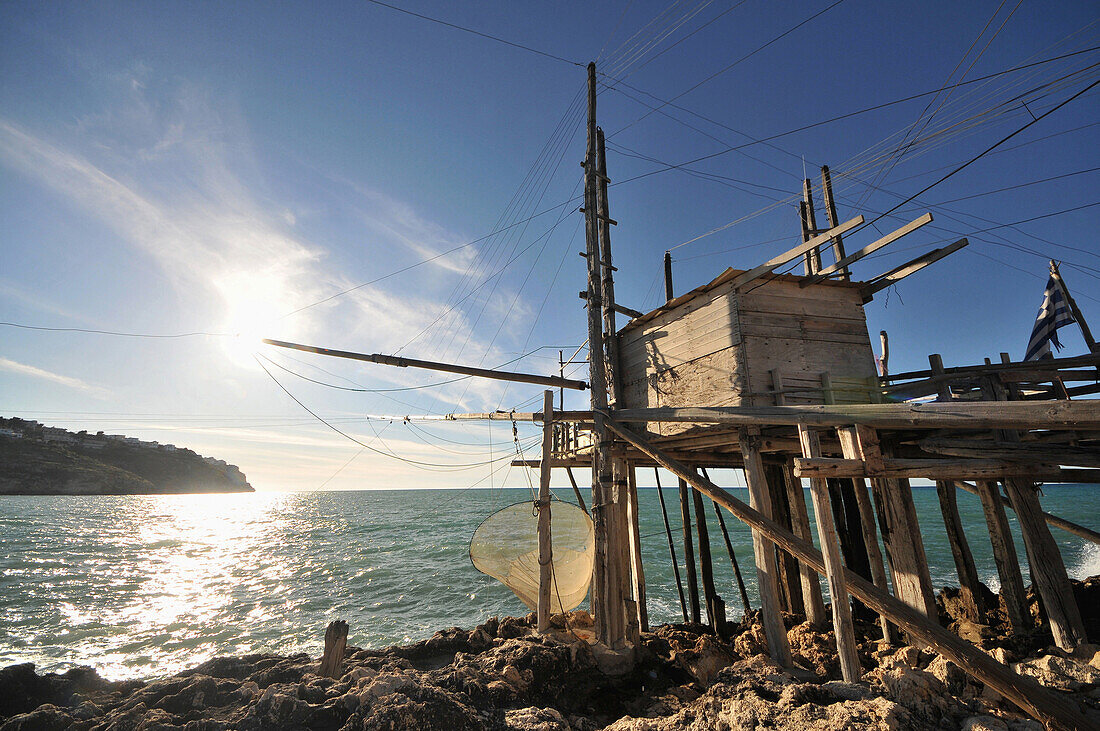 Trabucchi, an old fishing machine near … – License image